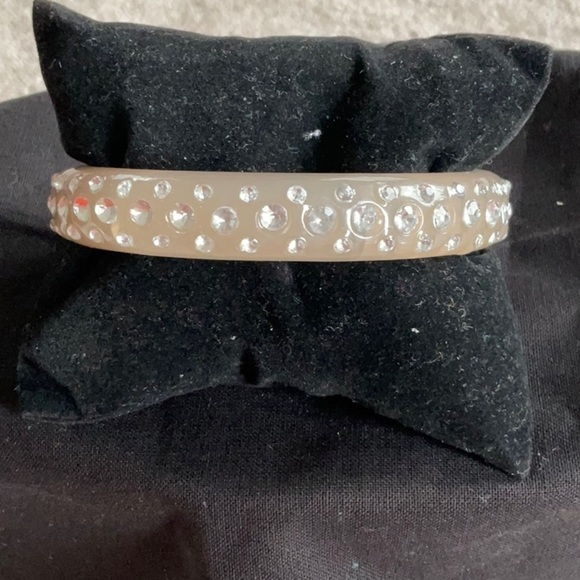 NBD Jewelry - Resin Rhinestone Bangle Bracelet Cream